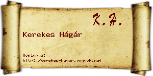 Kerekes Hágár névjegykártya